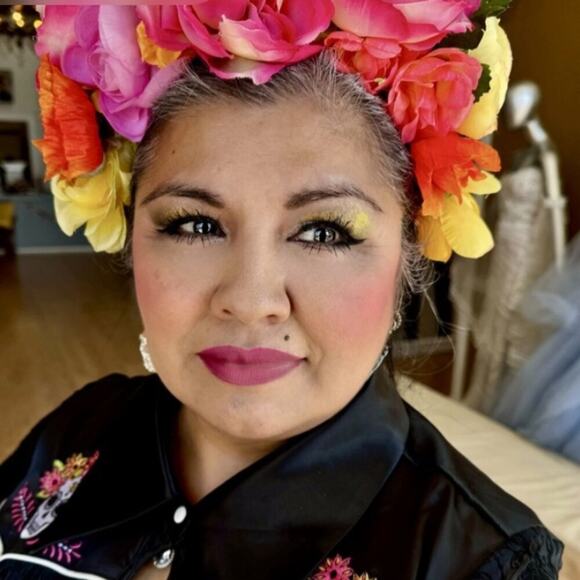 Unique Vintage 1950s Black Flocked  Dia De Los Muertos Duster Sz #3 M #50 - Picture 6 of 12